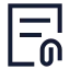 Documentattachment icon with stroke sharp style