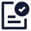 Documentvalidation icon with solid sharp style