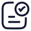 Documentvalidation icon with stroke rounded style