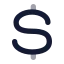 Dollar icon with bulk rounded style