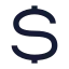 Dollar icon with solid sharp style