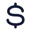 Dollar icon with solid standard style