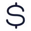 Dollar icon with stroke rounded style