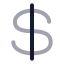 Dollar icon with duotone rounded style