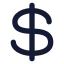 Dollar icon with solid rounded style