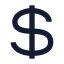 Dollar icon with solid sharp style