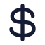 Dollar icon with solid standard style