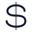Dollar icon with twotone rounded style