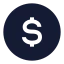 Dollarcircle icon with solid sharp style