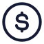 Dollarcircle icon with stroke rounded style