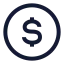 Dollarcircle icon with stroke sharp style