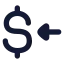 Dollarreceive icon with solid rounded style