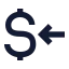 Dollarreceive icon with solid sharp style