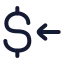 Dollarreceive icon with stroke rounded style