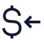 Dollarreceive icon with stroke sharp style