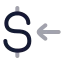 Dollarreceive icon with twotone rounded style