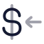 Dollarreceive icon with twotone rounded style
