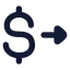 Dollarsend icon with solid rounded style