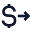 Dollarsend icon with solid sharp style