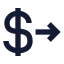 Dollarsend icon with solid sharp style