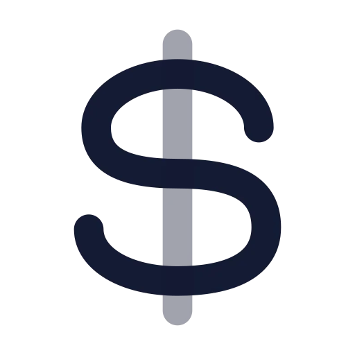 Dollar Sign Icon in Bulk Rounded style