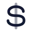 Dollarsign icon with bulk rounded style