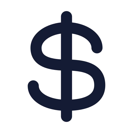 Dollar Sign Icon in Solid Rounded style