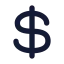 Dollarsign icon with solid rounded style