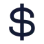 Dollarsign icon with solid sharp style