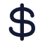 Dollarsign icon with solid standard style