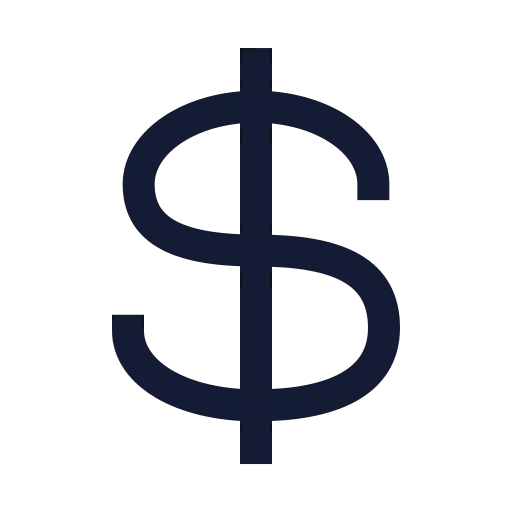 Dollar Sign Icon in Stroke Sharp style