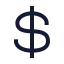 Dollarsign icon with stroke sharp style