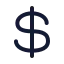 Dollarsign icon with stroke standard style