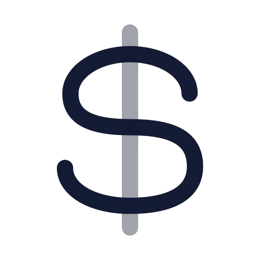 Dollar Sign Icon in Twotone Rounded style