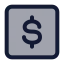 Dollarsquare icon with duotone standard style