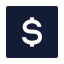 Dollarsquare icon with solid sharp style