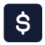 Dollarsquare icon with solid standard style