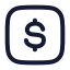 Dollarsquare icon with stroke rounded style