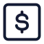 Dollarsquare icon with stroke standard style