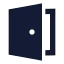 Door icon with solid sharp style