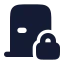 Doorclosedlocked icon with solid rounded style