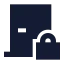 Doorclosedlocked icon with solid sharp style