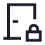 Doorclosedlocked icon with stroke sharp style