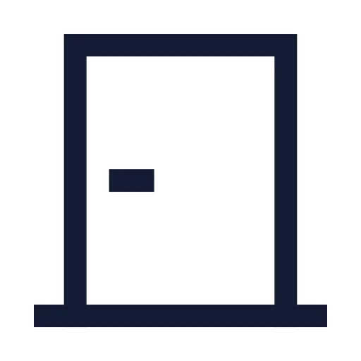 Door Closed Icon in Stroke Sharp style