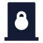 Doorlock icon with solid sharp style