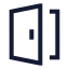Dooropen icon with stroke sharp style