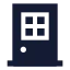 Door icon with solid sharp style