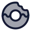 Doughnut icon with duotone rounded style