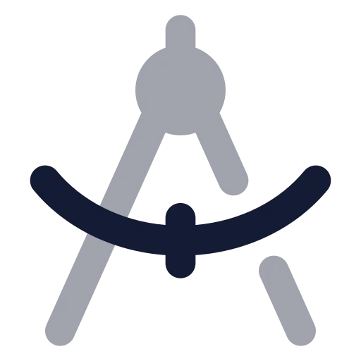 Drafting Compass Icon in Bulk Rounded style