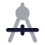 Draftingcompass icon with bulk rounded style